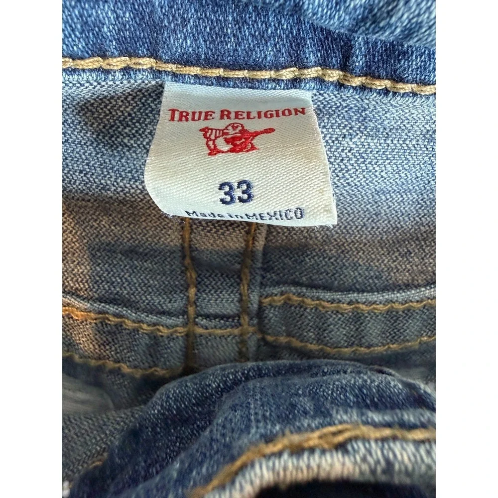 True Religion Rocco Relaxed Skinny Jeans Mens 33 Blue Denim Stretch Medium‎ Wash